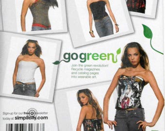SEWING PATTERN Simplicity 2966 corset top upcycled dress costume paper Womens mixed media clothing Size 6 8 10 12