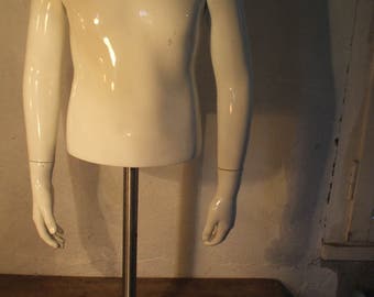 Mannequin child bust, fiberglass, painted white