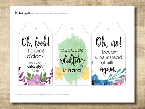 Printable Wine Tags Printable Gift Tags Make Your Own Gift