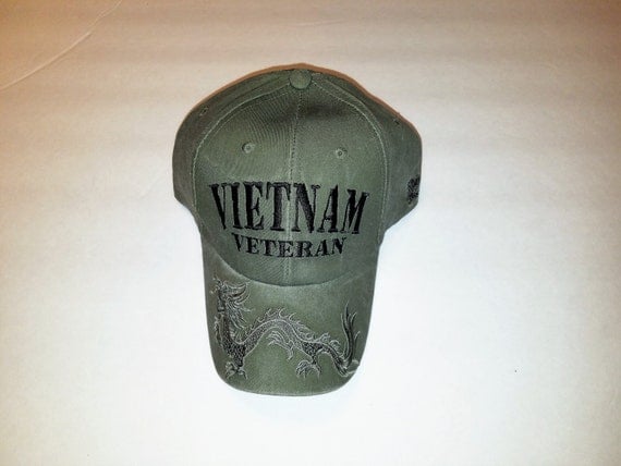 Vietnam Veteran Od Green Cap Military by MilitaryVetsApparel