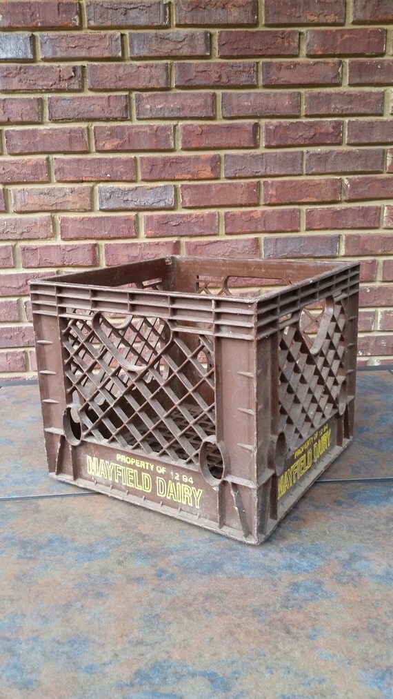 Items similar to Sale! Vintage Milk Crate MAYFIELD'S Dairy cube