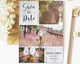 Save The Date Cards, Rustic, Postcard, Photo, Printed, Printable, Wedding Save The Date