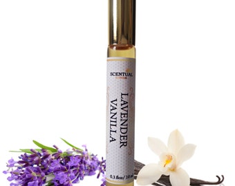 Organic Lavender Vanilla Perfume Oil, Lavender Vanilla Roll On, Vegan Perfume Roll on, Holiday Gift, Mothers Day Gift, Gift for Her