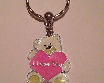 pink teddy bear keychain