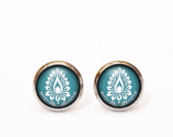 Turquoise Earrings, Turquoise Stud Earrings, Minimal Earrings, Stud Earrings, Hypoallergenic Minimalist Earrings, Dainty Geometric Earrings