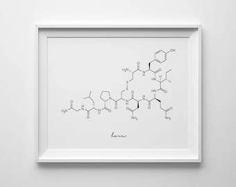 Oxytocin Molecule, Love Molecule, Oxytocin Print, Molecule Printable, Cuddle Molecule, Oxytocin Wall Art, Science Art