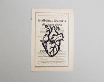 Linocut anatomical heart
