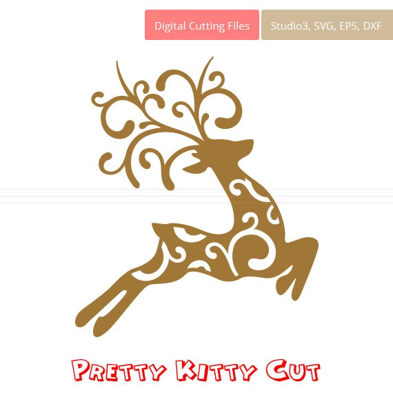 Download Christmas Reindeer SVG cut file svg studio3 dxf eps