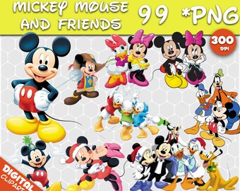 Mickey Mouse MINNIE MOUSE Clipart 99 PNG 300dpi Images Digital Clip Art Instant Download Graphics transparent background Scrapbook birthday