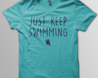 Finding Dory Disney shirt kids Just Keep Swimming Shirt
