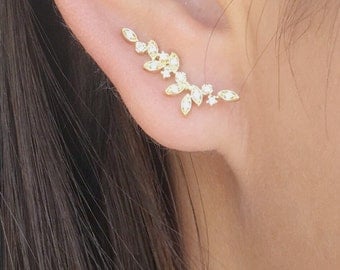 Dainty vine ear climbers | ear crawlers earrings | ear climber earrings | ear crawlers | ear pins | ear sweeps