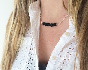 Oil diffuser necklace, diffuser necklace, lava stone necklace, homeopathic necklace, gift for her, silver diffuser necklace, diffuser choker