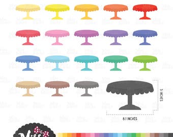 30 Colors Cake Stand Clipart - Instant Download