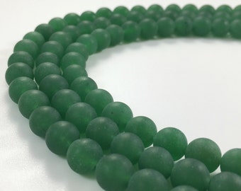 1Full Strand Matte Green Jade Round Beads , Wholesale 8mm 10mm Jade Gemstone For Jewelry Making