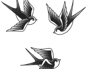 Swallow Temporary Tattoos