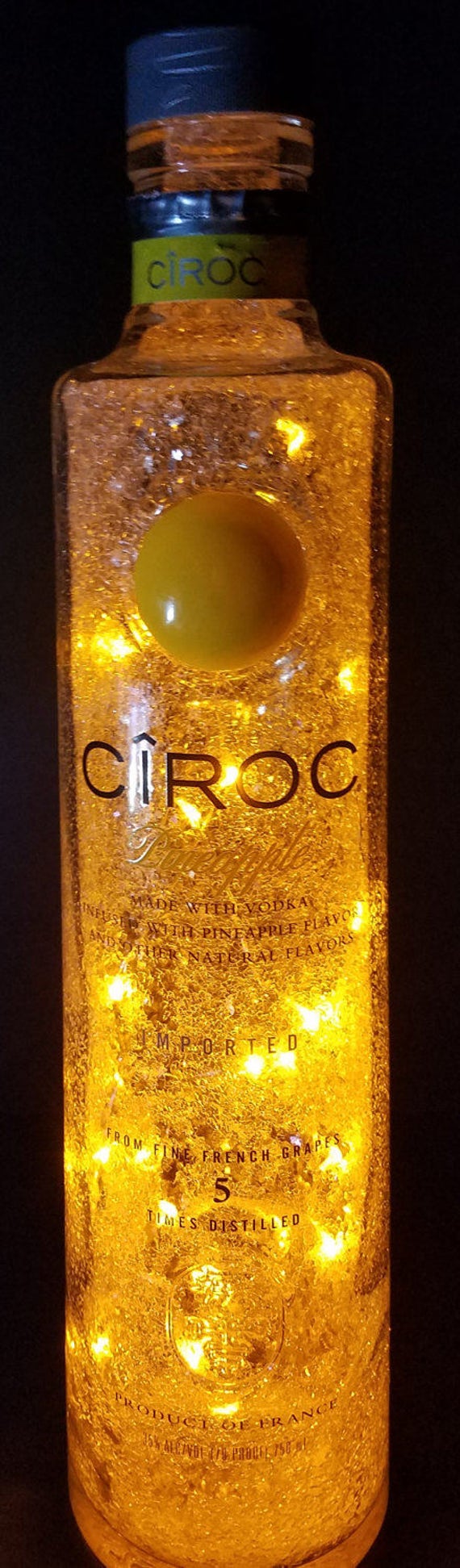 Yellow Pineapple Ciroc vodka led bottle light