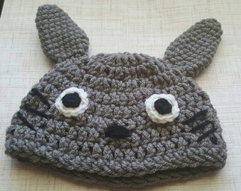Totoro Baby Hat, Child Totoro Hat, Crochet Totoro Beanie, Totoro Knit Baby, Toddler Hat, First Halloween, Baby Costume, Newborn Photo Prop