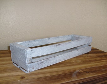 Rustic Wooden Crate, White Crate, Decoratvie Crate, White Wood Crate, Small Wood Crate, Rustic Crate, Decorative Crate, Shabby Chic Crate