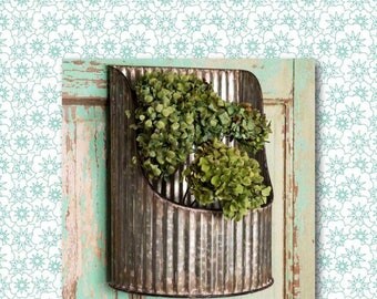 Corrugated Half-Round Wall Bin // Planter // Wall Hanging // Plant Holder // Garden // Gardening // Indoor // Outdoor