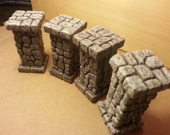 Dungeon FieldStone Pillars for Dungeons and Dragons, Pathfinder RPG. Dwarven Forge Compatible