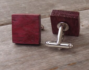 FREE Shipping! Cufflinks Natural Purple Heart