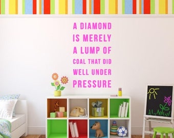 A Diamond Is Merely A Lump Of Coal Wall Decal, Choose From Many Colours and Sizes