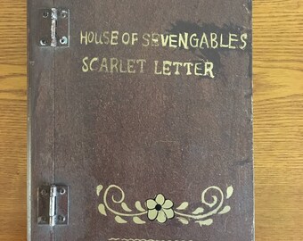 Vintage Wooden Book Safe- Decorative Wooden Book Box- The House of Seven Gables and The Scarlet Letter Book Safe