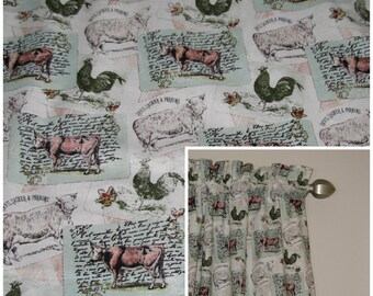 Kitchen valance, kitchen curtains, farmhouse valance, rustic kitchen decor, window treatments, 79 inch wide curtain, 20 inch long curtain
