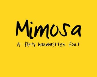 Mimosa - Handwritten font - Adorable Font - Pretty Flirty font - Wedding font - Digital font download - SVG file