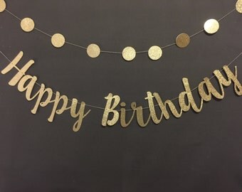 Happy Birthday Banner, Glitter Banners, Birthday Banners, Party Banners
