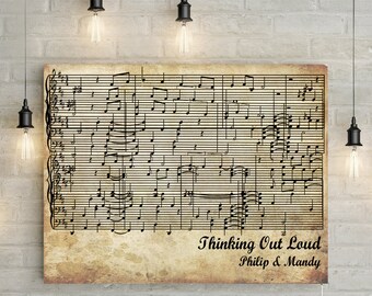 First/ Paper Anniversary Gift Personalized Music Sheet - Custom First Dance/ Wedding Song Music Notes on Canvas or Printable