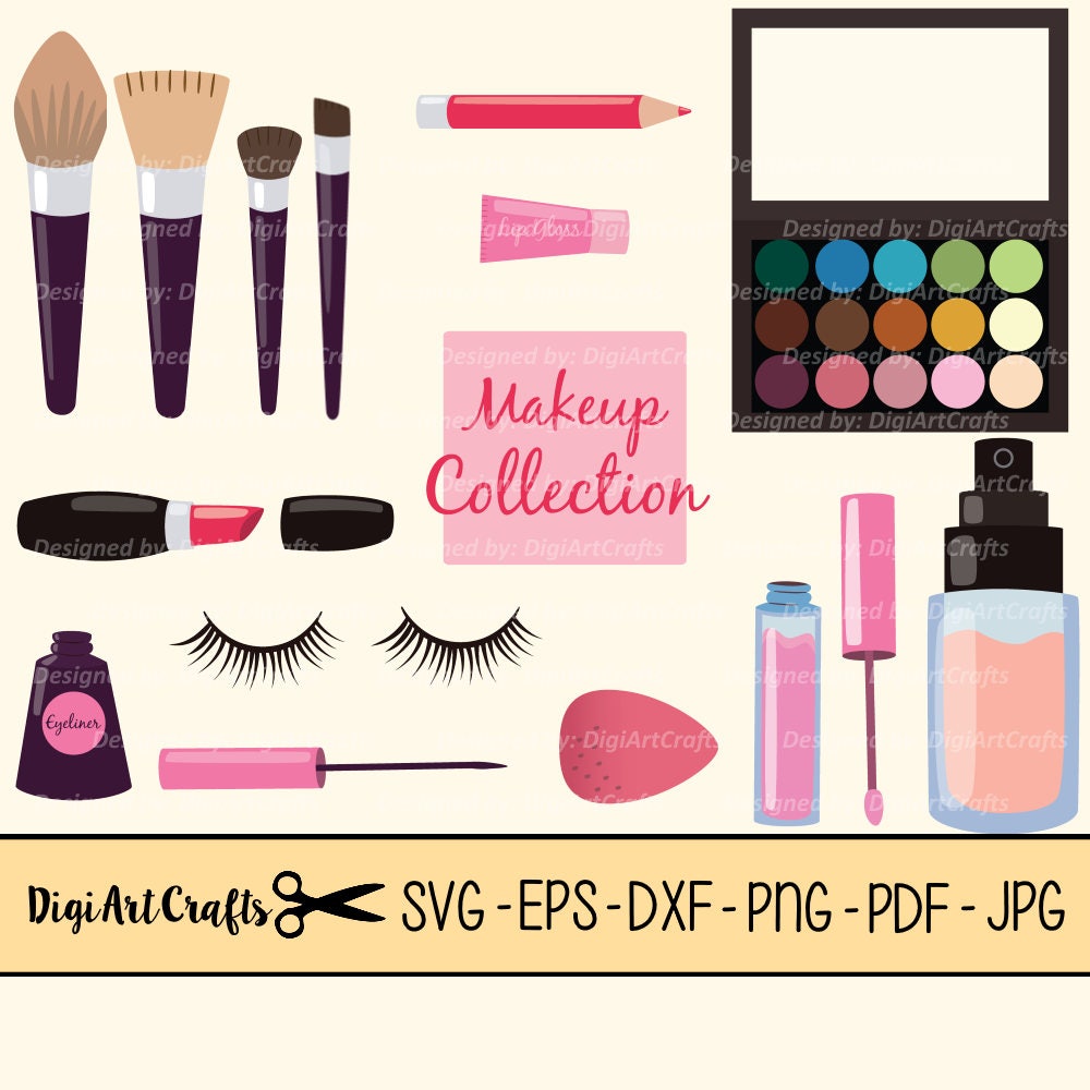 Download Makeup Collection SVG files / Lipstick clip art / Eyelash