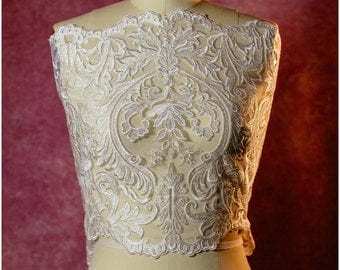 Guipure Lace trim, Bridal Lace trim, Bridal Bolero Lace, Soft Lace Trim, Off-white crochet Lace, Berta Bridal Lace,