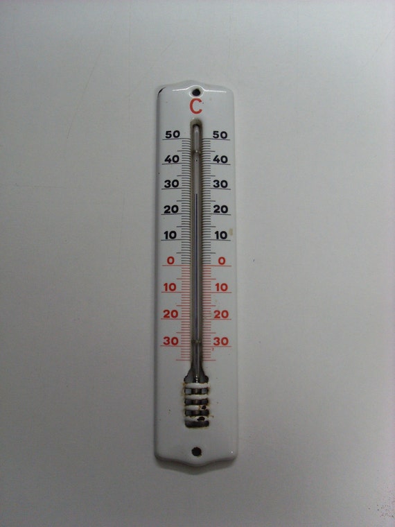 Vintage Enameled Metal Thermometer