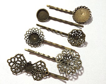 Ornate filigree bobby pin blanks