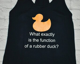 What exactly is the function of a rubber duck, harry potter inspired tanktop, navy blue