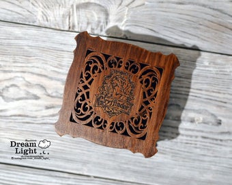 Harry Potter Wooden Jewelry Box Room Decor Laser Engraved Hand Made Personalized Wedding Ring Gift Carved