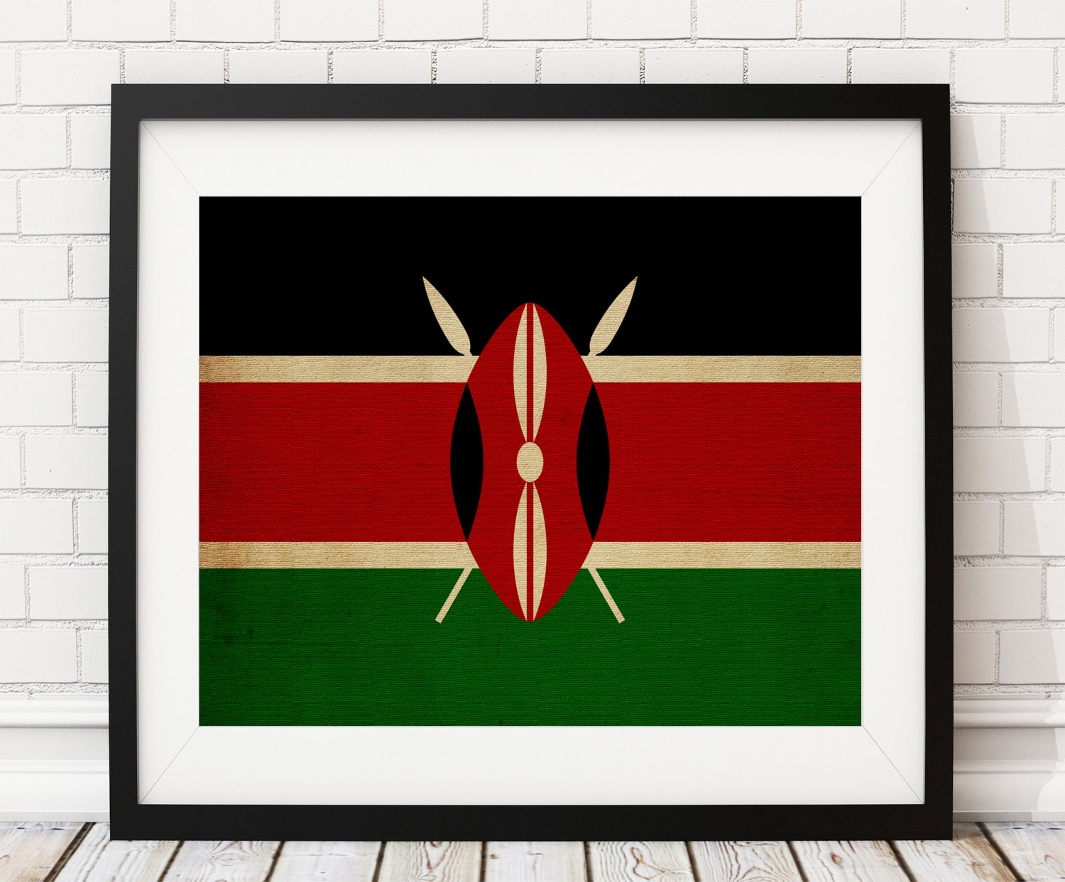 Kenya Flag Art Kenya Flag Print Kenyan Flag Poster Country