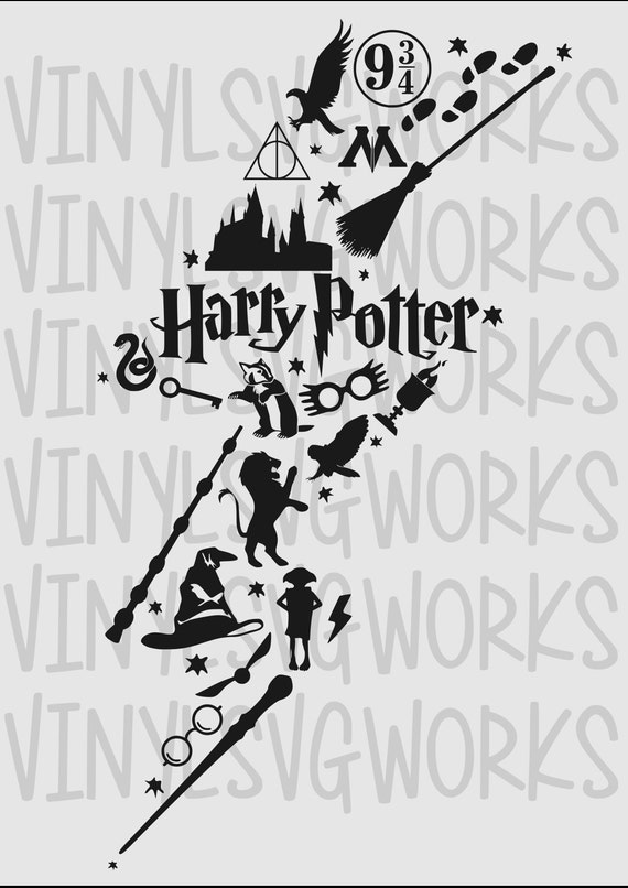 Download Harry Potter Lightning Bolt Collage SVG FILE from ...