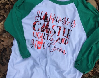 ORIGINAL Happiness is Castle Lights and Hot Cocoa // Disney Christmas Shirt // Disney // Christmas Shirt // Walt Disney World // Disneyland