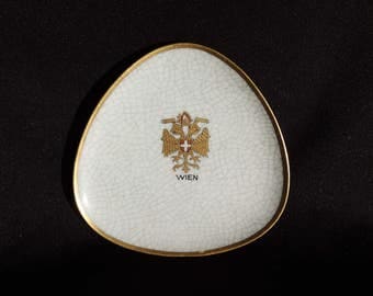 Vintage Trinket Dish Vienna Austria Wein 1950s Souvenir Signed Wahliss