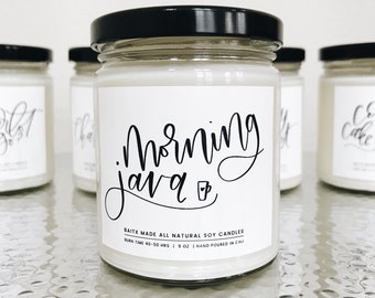 MORNING JAVA, Coffee candle, Coffee scented candle, Coffee lover candle, Coffee candles, Mason jar candle, Candles, Thank you gift