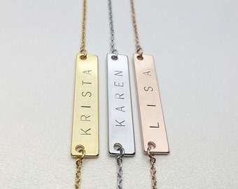 Same Day shipping til 3 p.m EST,Name Engraved necklace- Personalized jewelry,Custom Necklace,Hand stamped,Birthday gift,silver necklace