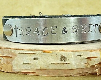 Grace & Grit Black Leather Cuff Bracelet - Women's Leather Cuff - Western Cuff Bracelets - Cowgirl Cuff - Rustic Bracelets - Leather Jewelry