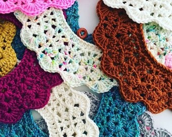SALE Hand crocheted lace Peter Pan collar