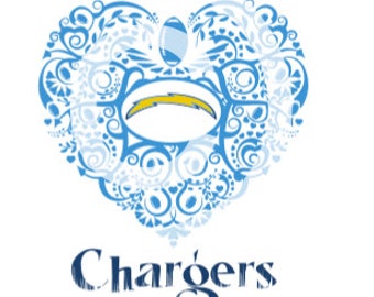 San Diego Chargers Ornate Heart SVG File