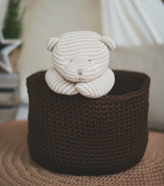 Large basket / toy storage basket / crochet basket / kids room decor / laundry basket / laundry room decor / new home gift