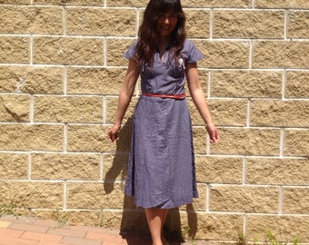 80s dress. Striped cotton dress. Vintage dress. Striped dress.