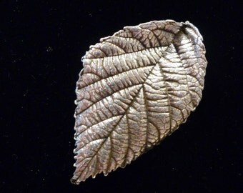Fine Silver Leaf Brooch