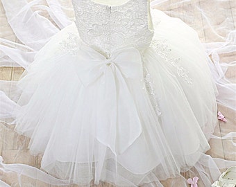 Gwen Baby Girl Ivory/Pink Formal Dress Flower Girl Christening Wedding Party Pageant Gown Bridesmaid